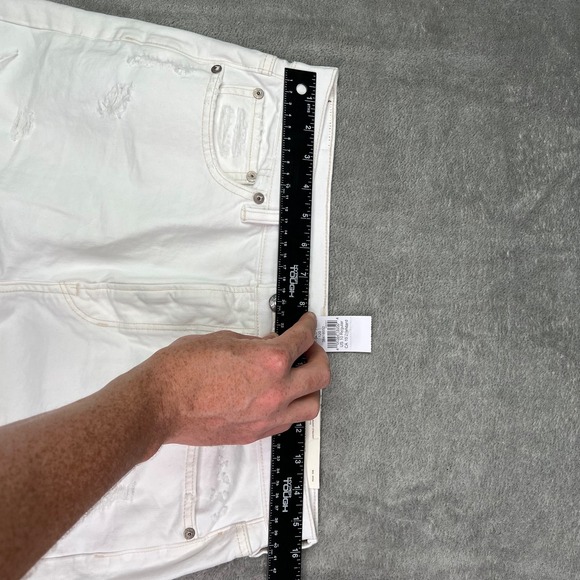 American Eagle Jeans Womens 10 White Highest Rise Baggy Straight Distressed New - Picture 13 of 16